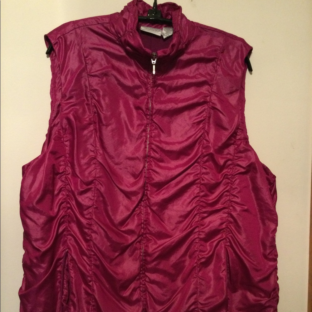 Chico’s Hot Pink Ruched Vest, XL
